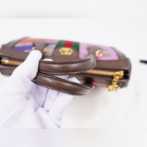 AJ56❤️Gucci Geometric GG Supreme Ophidia Tote - Picture 12 of 16